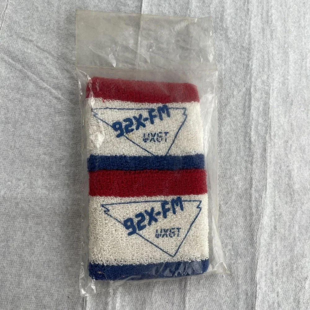 Vintage NOS Columbus Clippers 92X-FM Sweat Wrist Bands Orig. Package NEW Sealed!